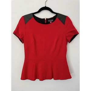 Vince Camuto Red Peplum Top Medium